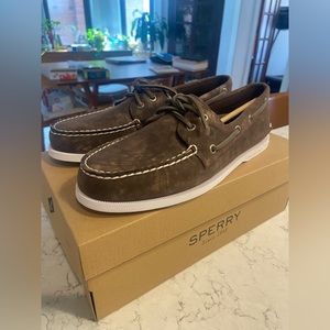 Sperry Authentic Original 2-Eye Nubuck Brown Size 9.5 Never Worn
